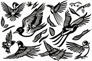 Bird breaking out of enclosure tattoo idea