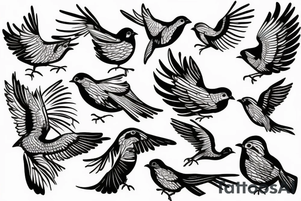 Bird breaking out of enclosure tattoo idea