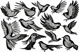Bird breaking out of enclosure tattoo idea