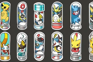 Test tube with pokemon coming out of it tattoo idea