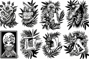 The word Kieran in a jungle tattoo idea