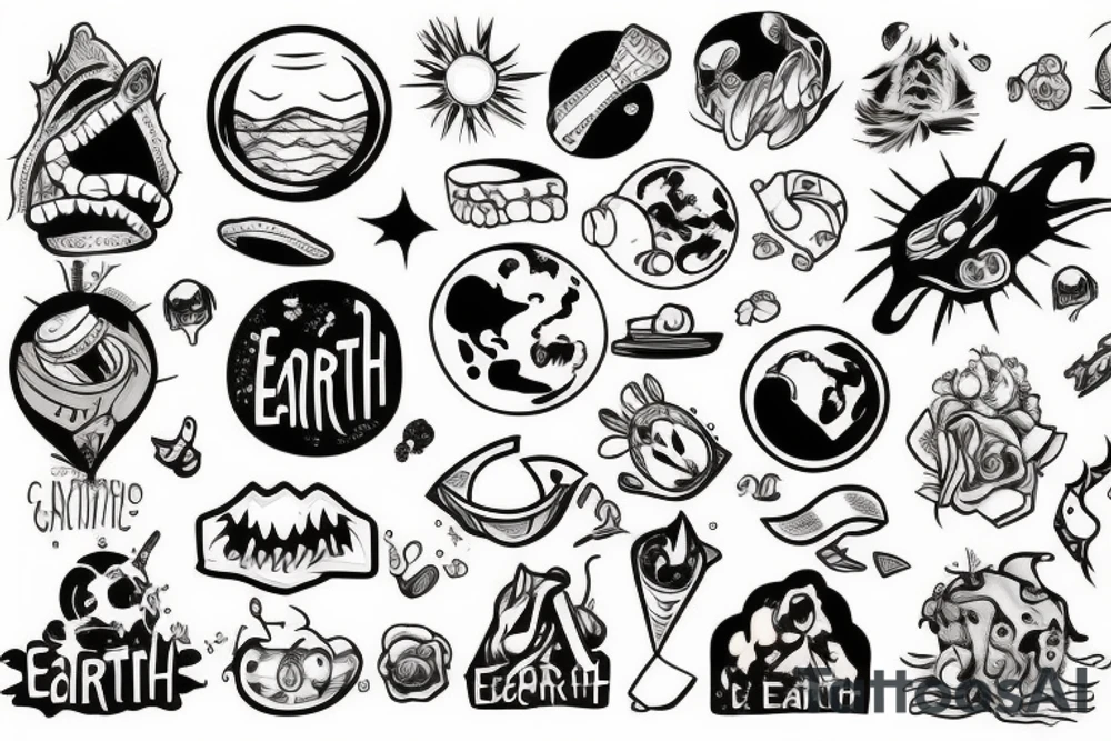 Earth being eaten tattoo idea
