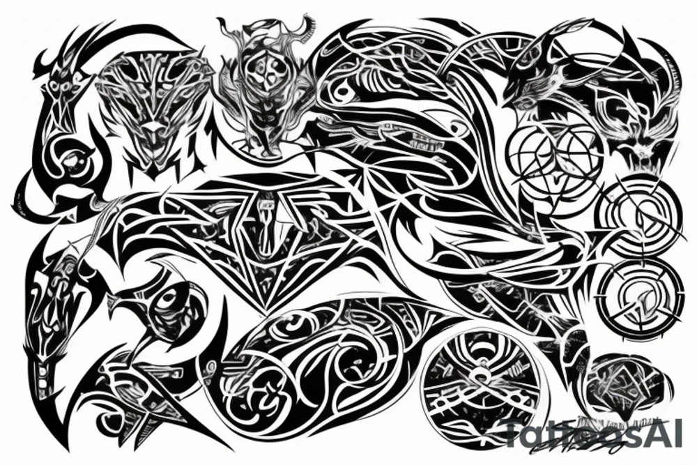 Neo tribal cyber sigil tattoo tattoo idea