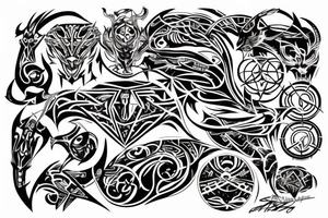 Neo tribal cyber sigil tattoo tattoo idea