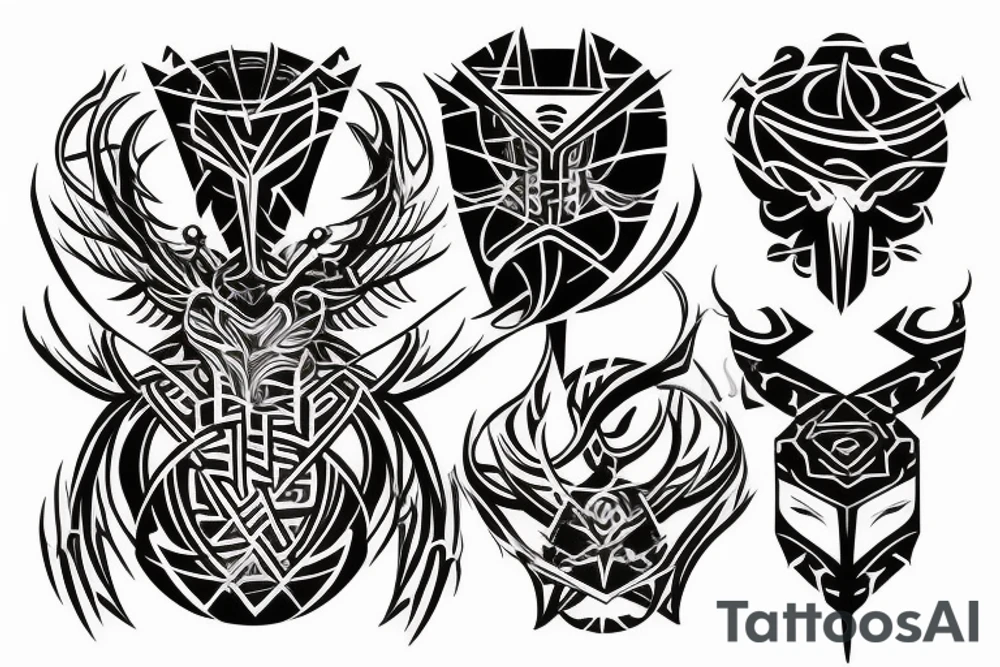 Neo tribal cyber sigil tattoo tattoo idea