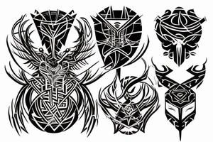 Neo tribal cyber sigil tattoo tattoo idea