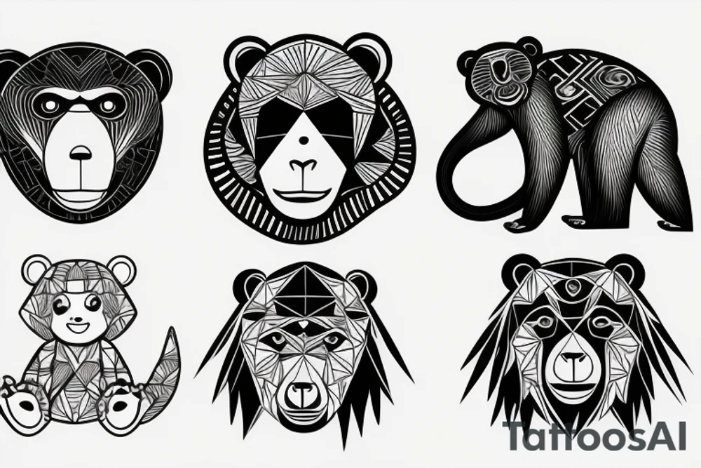 A monkey and a bear tattoo idea