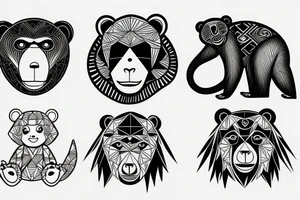 A monkey and a bear tattoo idea