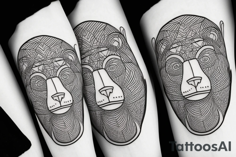 A monkey and a bear tattoo idea