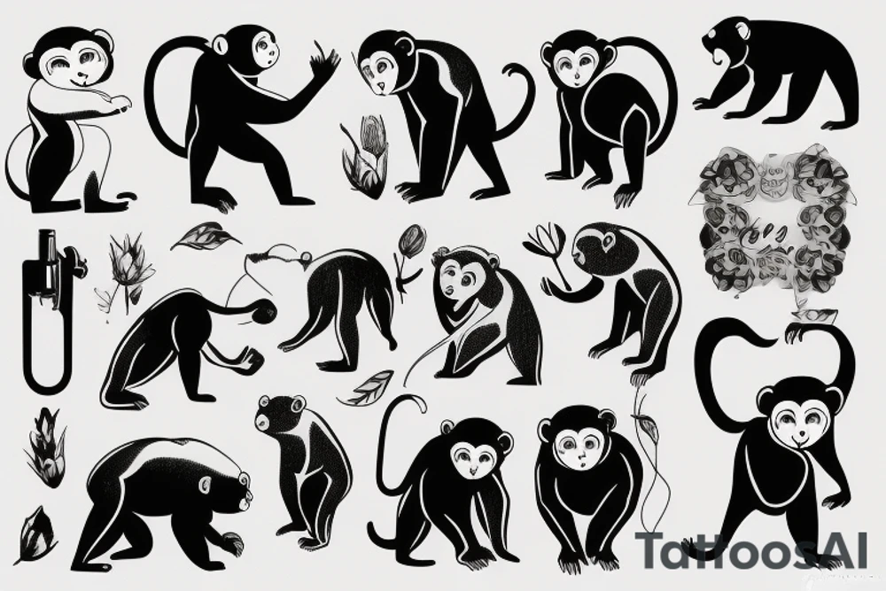 A monkey and a bear tattoo idea