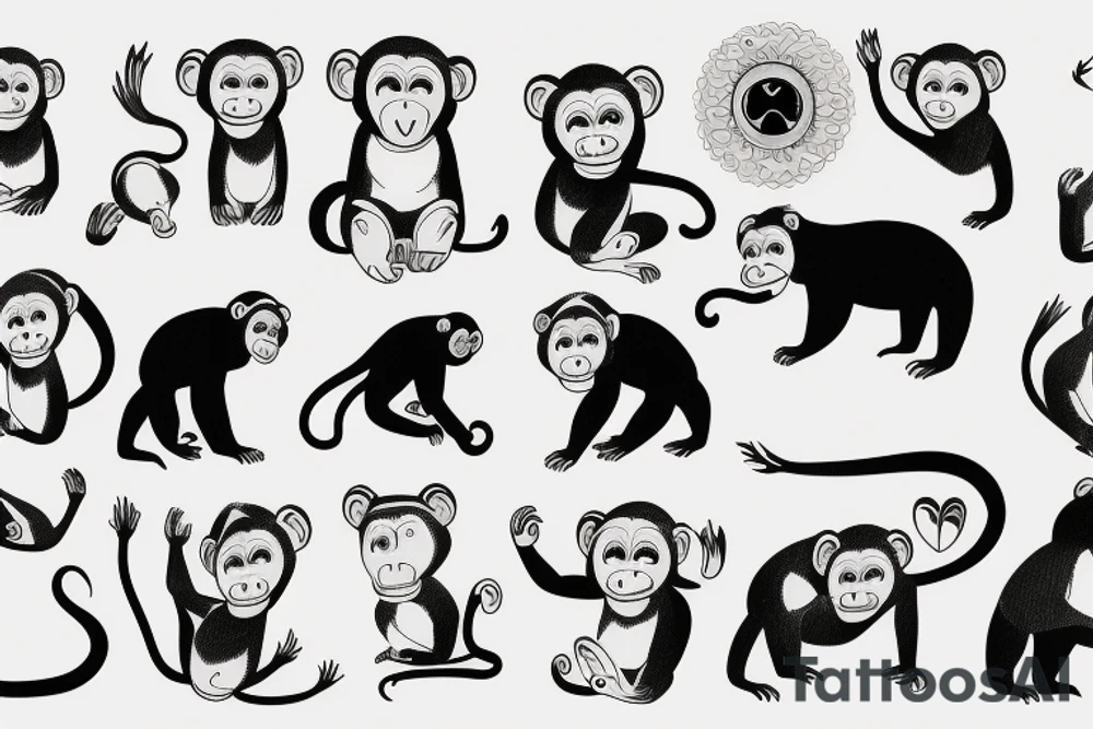 A monkey and a bear tattoo idea