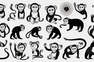 A monkey and a bear tattoo idea