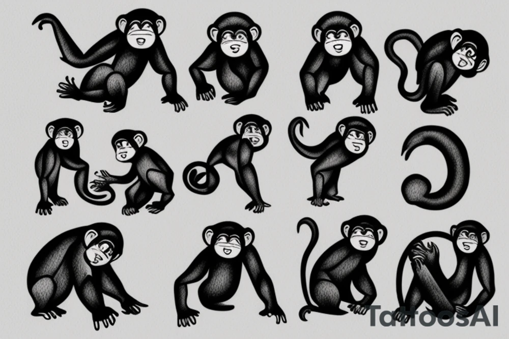 A playful monkey tattoo idea
