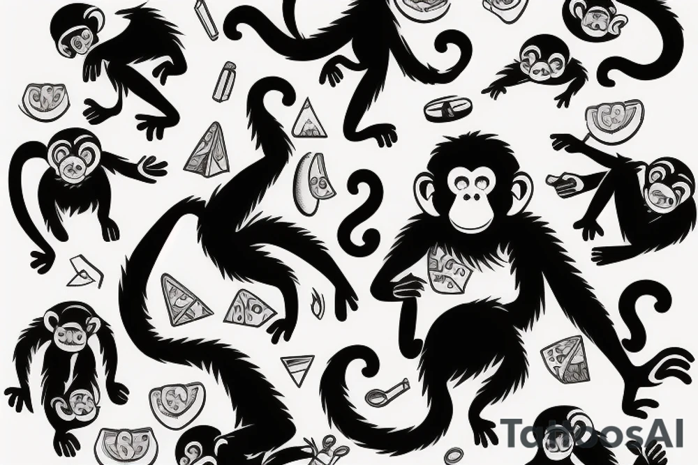 A playful monkey tattoo idea