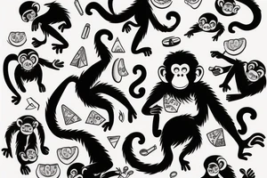A playful monkey tattoo idea