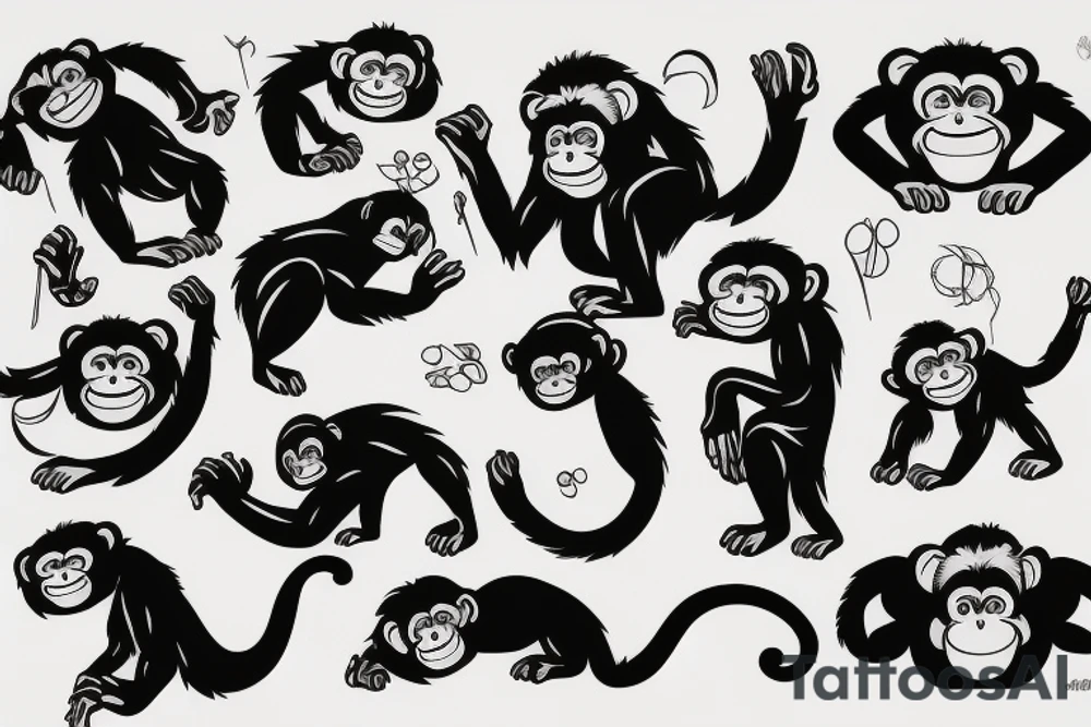 A playful monkey tattoo idea