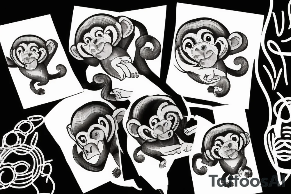 A playful monkey tattoo idea