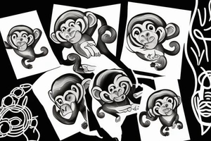 A playful monkey tattoo idea