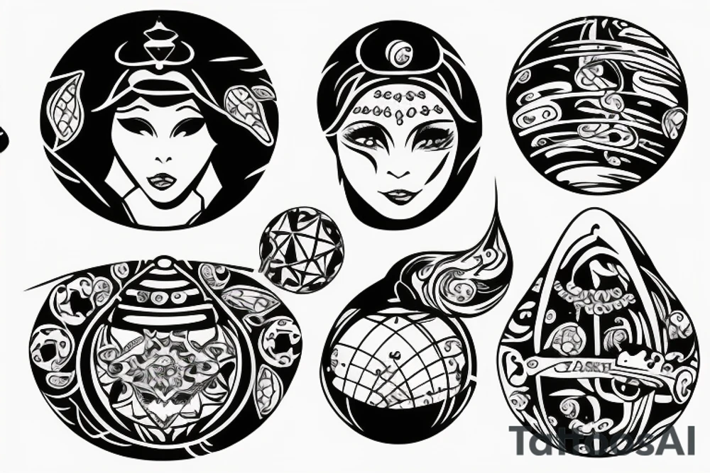 Fortune teller with Crystal Ball tattoo idea