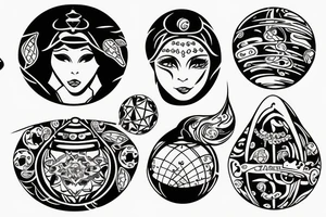 Fortune teller with Crystal Ball tattoo idea