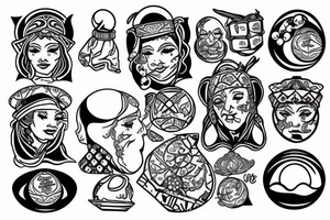 Fortune teller with Crystal Ball tattoo idea