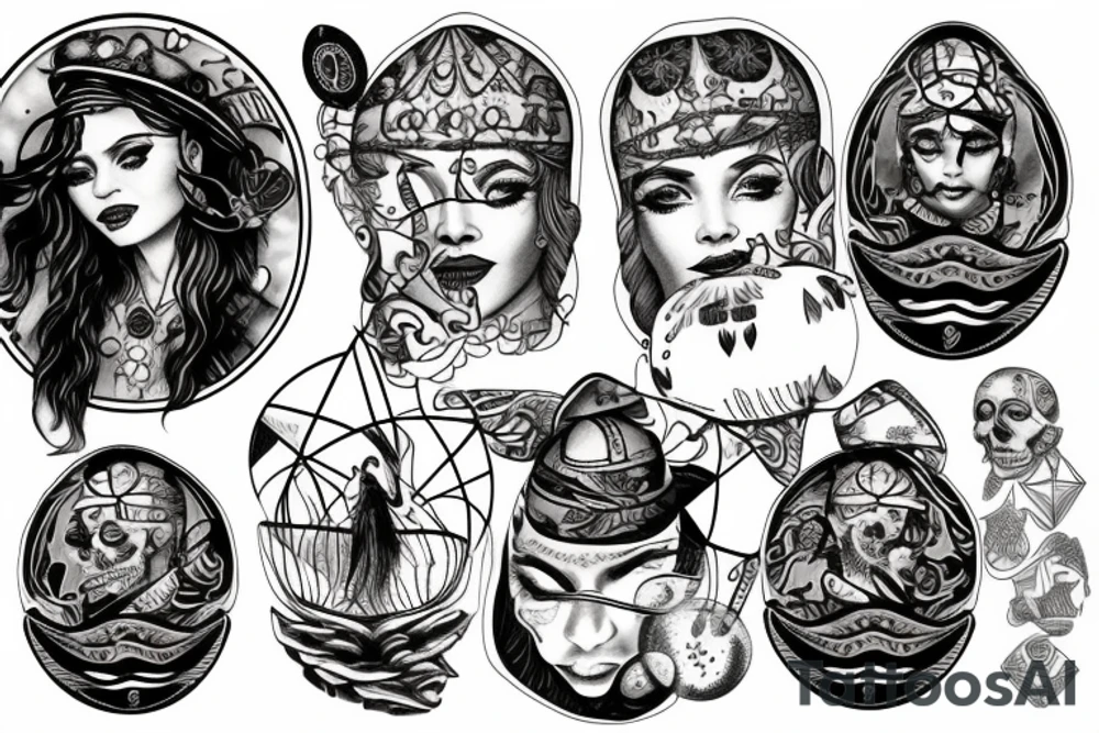 Fortune teller with Crystal Ball tattoo idea