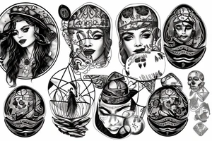 Fortune teller with Crystal Ball tattoo idea