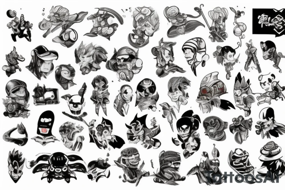 Vintage video game characters tattoo idea