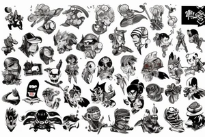 Vintage video game characters tattoo idea