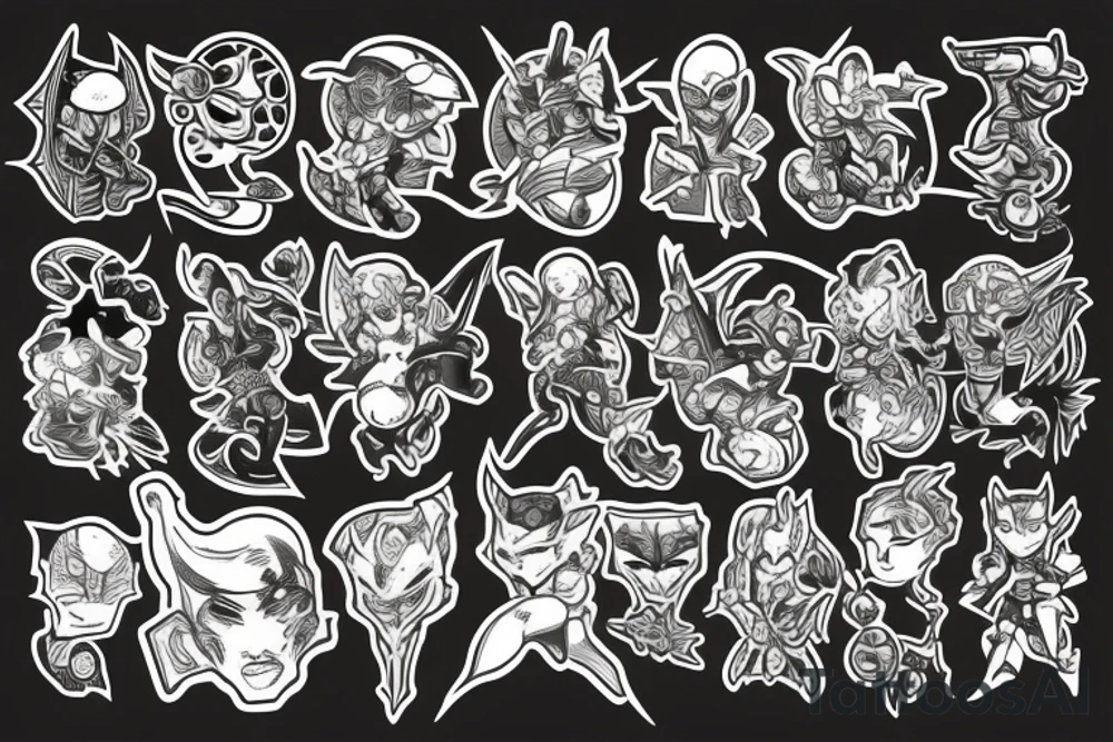 Vintage video game characters tattoo idea
