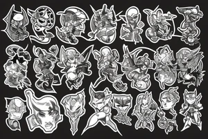Vintage video game characters tattoo idea