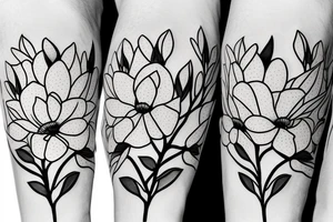 several magnolia flowers on a branch tattoo idea