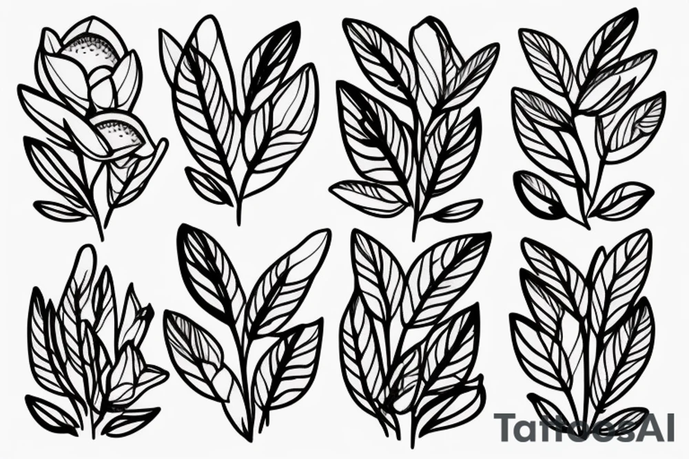 several magnolia flowers on a branch tattoo idea