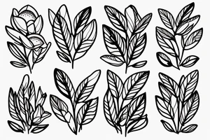 several magnolia flowers on a branch tattoo idea