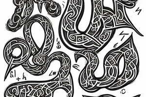 The text "Cléa & Nolann" as elvish runes tattoo idea
