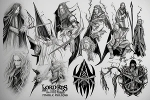 Lord of the rings and final fantasy seven tattoo idea