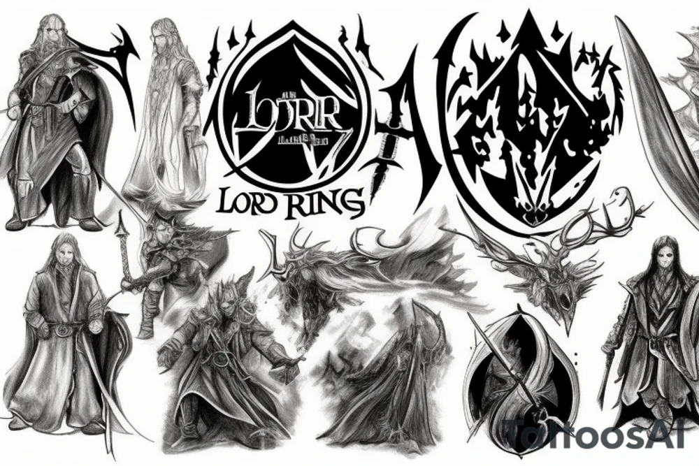 Lord of the rings and final fantasy seven tattoo idea