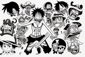 One Piece Luffy on arm tattoo idea