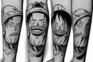 One Piece Luffy on arm tattoo idea