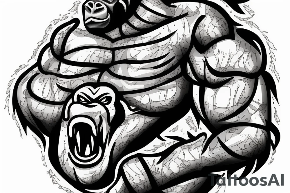 Silverback gorilla warrior tattoo idea