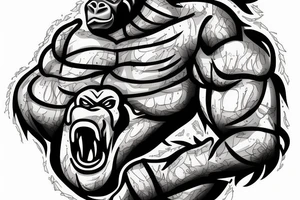 Silverback gorilla warrior tattoo idea