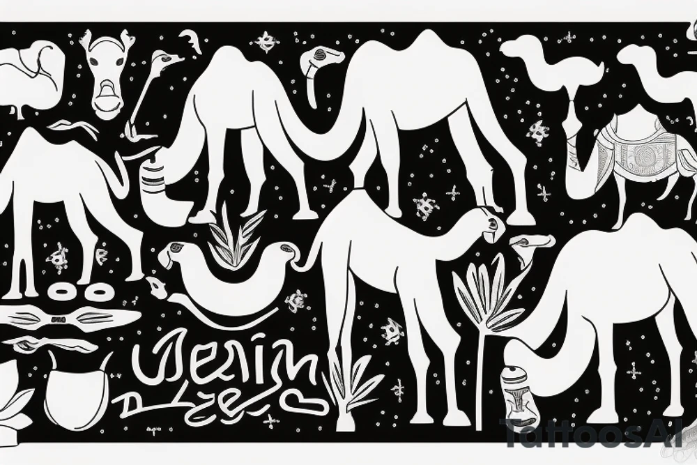 hebrew desert camel tattoo idea