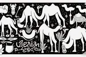 hebrew desert camel tattoo idea