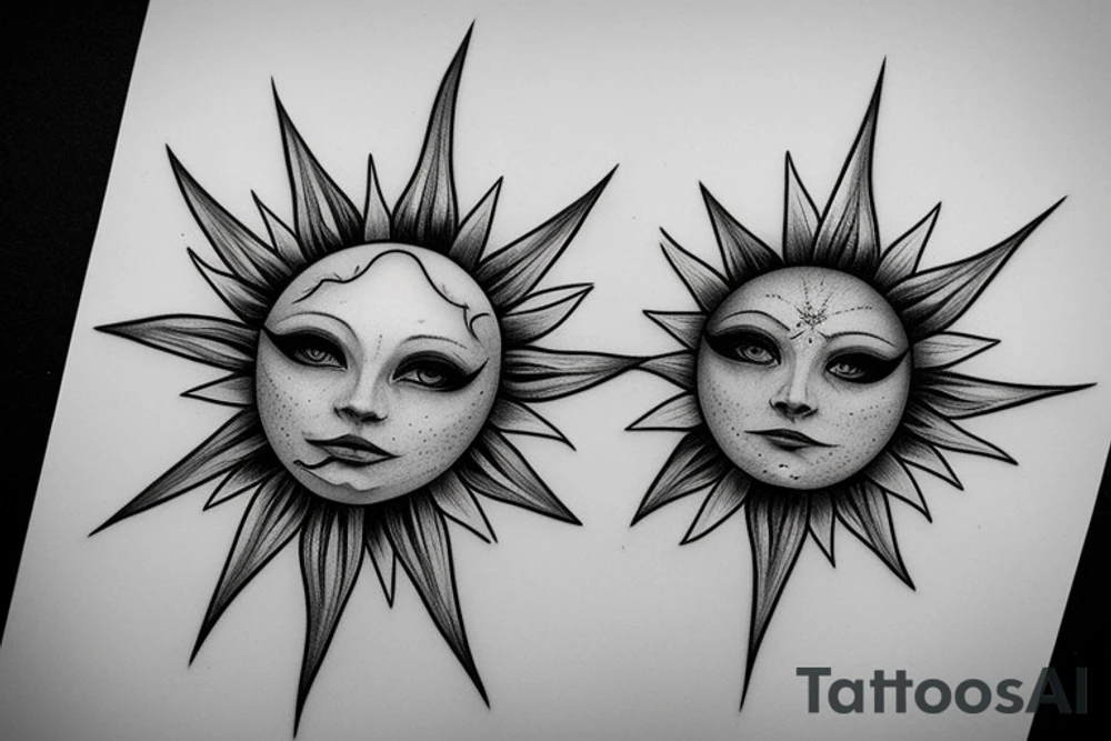 Realistic sun inspired by Elden ring tattoo idea