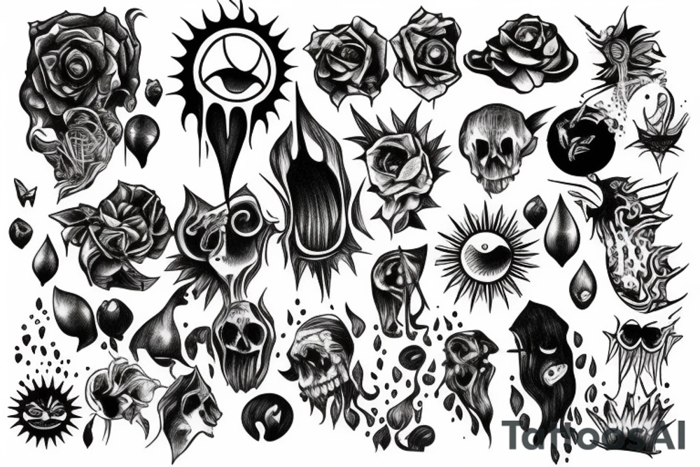 The sun dripping tattoo idea
