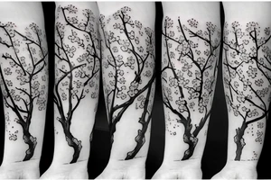 Cherry Blossom tree with a miners lamp tattoo idea