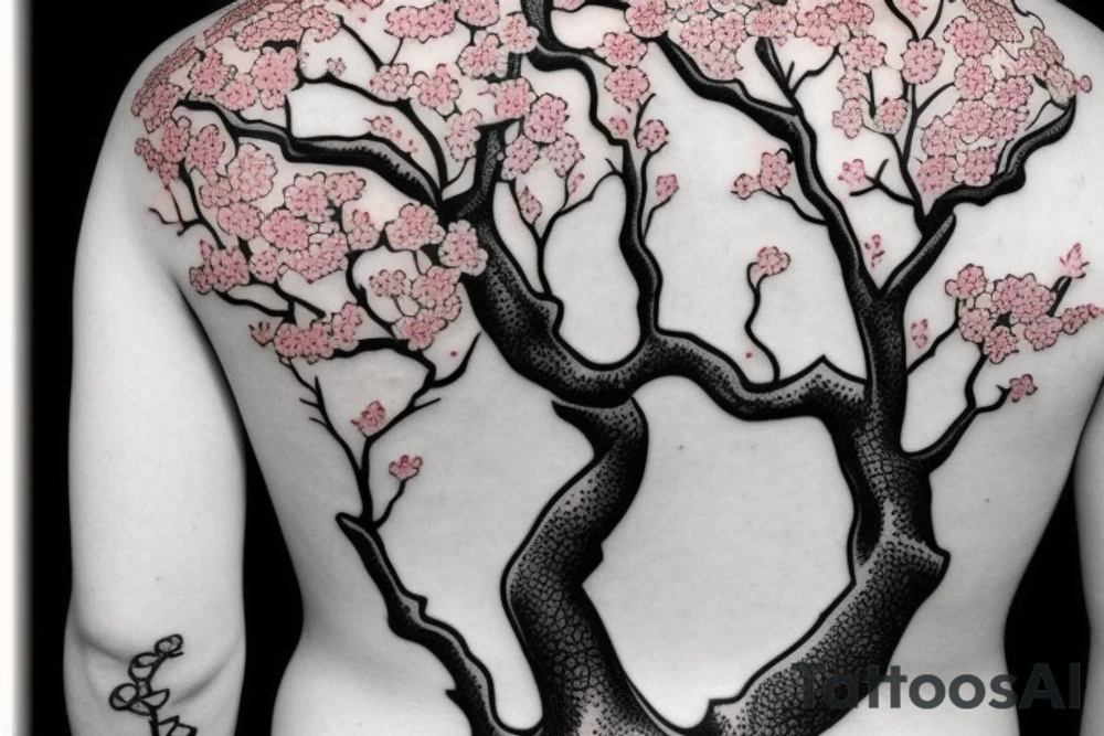 Cherry Blossom tree on back tattoo idea