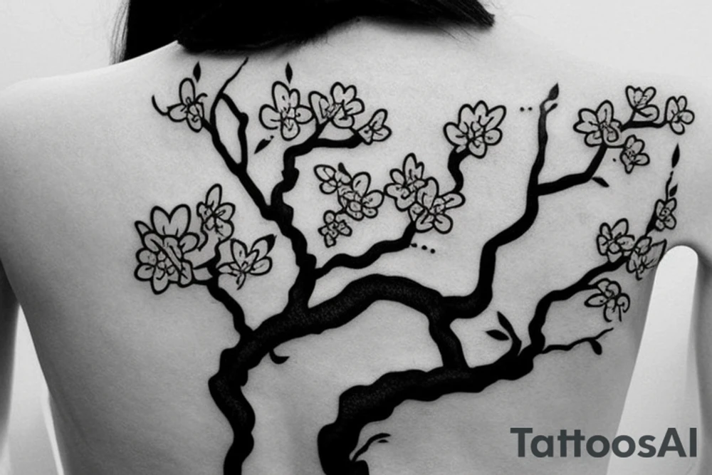 Cherry Blossom tree on back tattoo idea