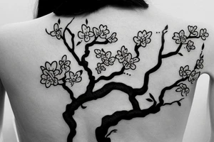 Cherry Blossom tree on back tattoo idea