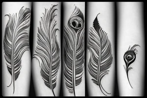 Peacock feather integrated with half moon tattoo idea